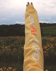 Get Your Pink Back Feather Line Yellow Crewneck