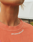 Get Your Pink Back Feather Line Red Tee