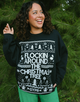 Flockin' Around the Christmas Tree Black Sweater