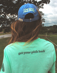 Get Your Pink Back Feather Line Turquoise Tee
