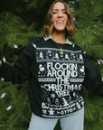 Flockin' Around the Christmas Tree Black Sweater