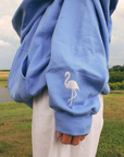 Get Your Pink Back Feather Line Blue Hoodie