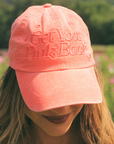 Get Your Pink Back Feather Line Red Dad Hat