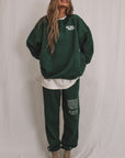Affirmations Collection Sweat Set Forest Green Sweatshirt