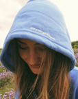 Get Your Pink Back Feather Line Blue Hoodie