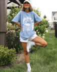 Get Your Pink Back Denim Pigment Dyed Puffy Tee