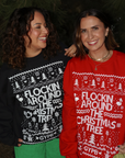 Flockin' Around the Christmas Tree Black Sweater