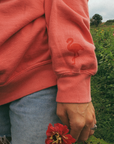 Get Your Pink Back Feather Line Pink Crewneck