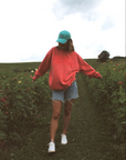 Get Your Pink Back Feather Line Pink Crewneck