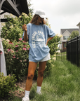 Get Your Pink Back Denim Pigment Dyed Puffy Tee