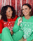 Flockin' Around the Christmas Tree Green Sweater