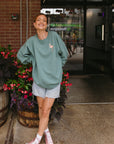 Get Your Pink Back Pigment Green Crewneck