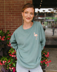 Get Your Pink Back Pigment Green Crewneck