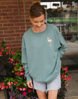 Get Your Pink Back Pigment Green Crewneck