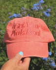 Get Your Pink Back Feather Line Red Dad Hat