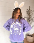 Get Your Pink Back Pigment Purple Puffy Crewneck
