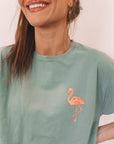 Get Your Pink Back Pigment Green Tee