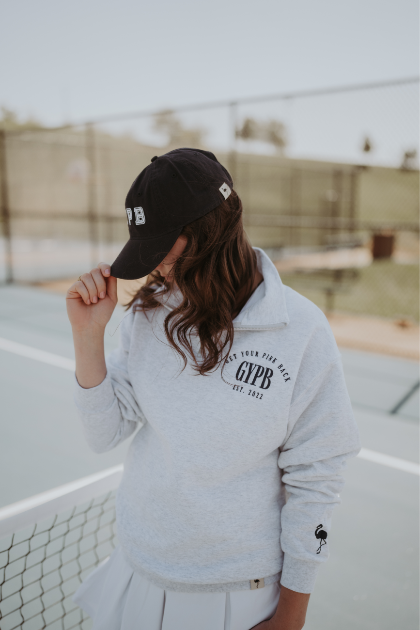GYPB Varsity Collection Ash Grey Quarter Zip – Get Your Pink