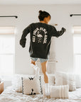 Get Your Pink Back Pigment Dyed Black Crewneck
