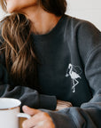 Get Your Pink Back Pigment Dyed Black Crewneck