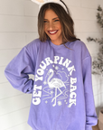 Get Your Pink Back Pigment Purple Puffy Crewneck
