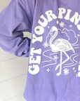 Get Your Pink Back Pigment Purple Puffy Crewneck