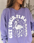 Get Your Pink Back Pigment Purple Puffy Crewneck