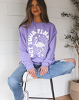 Get Your Pink Back Pigment Purple Puffy Crewneck