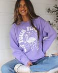 Get Your Pink Back Pigment Purple Puffy Crewneck