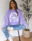 Get Your Pink Back Pigment Purple Puffy Crewneck