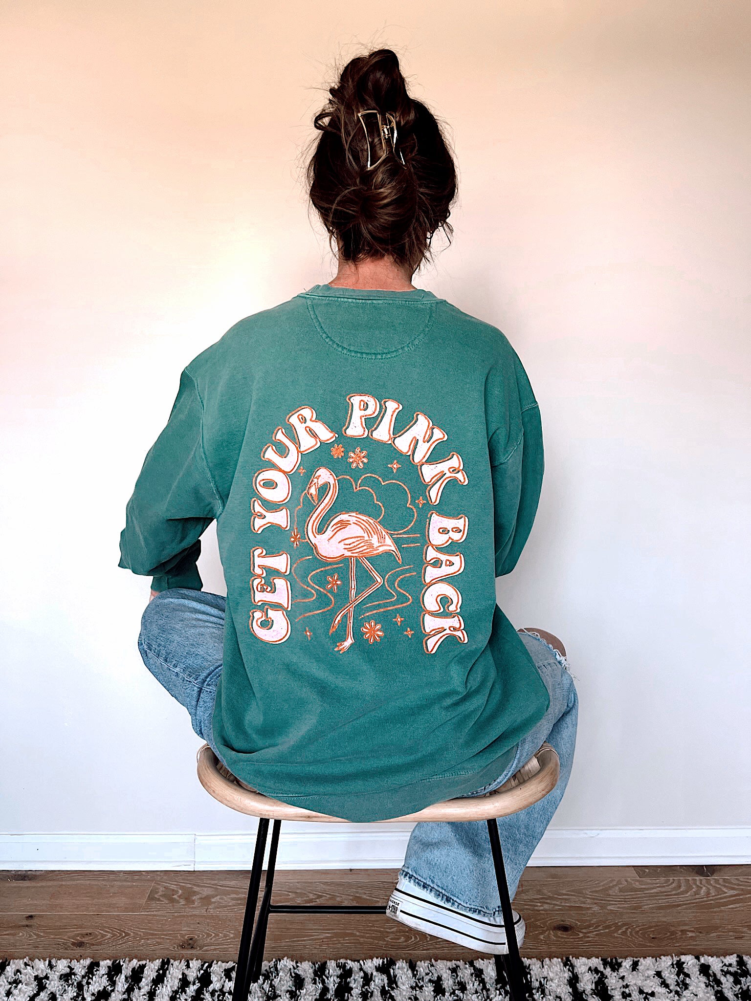Get Your Pink Back Pigment Green Crewneck get-your-pink-back-pigment-green-crewneck