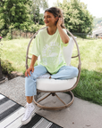 Get Your Pink Back Lime Pigment Dyed Puffy Tee