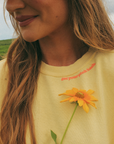 Get Your Pink Back™ Feather Line Yellow Crewneck