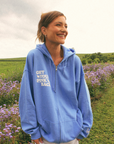 Get Your Pink Back  Feather Line Blue Hoodie