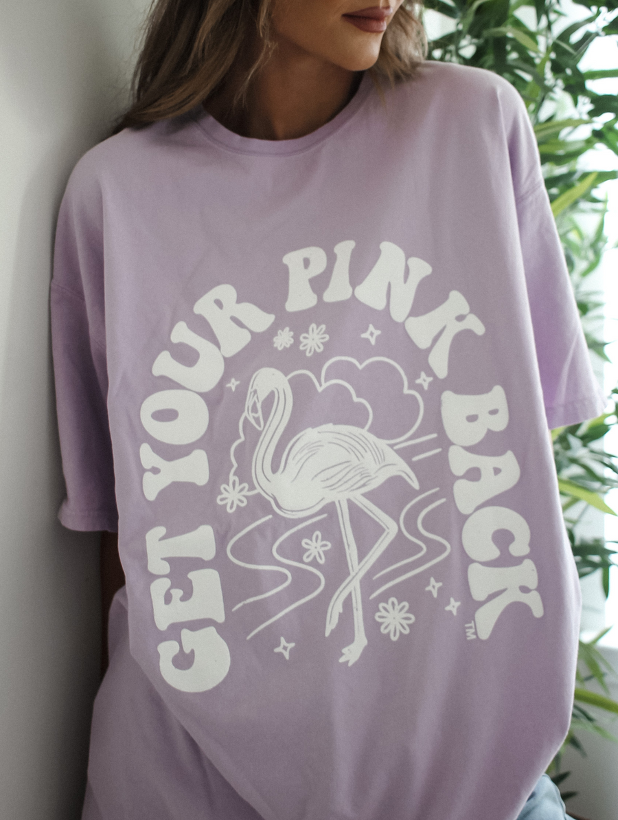 Get Your Pink Back Violet Pigment Dyed Puffy Tee