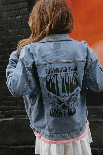 Get Your Pink Back Denim Jacket and Patches set