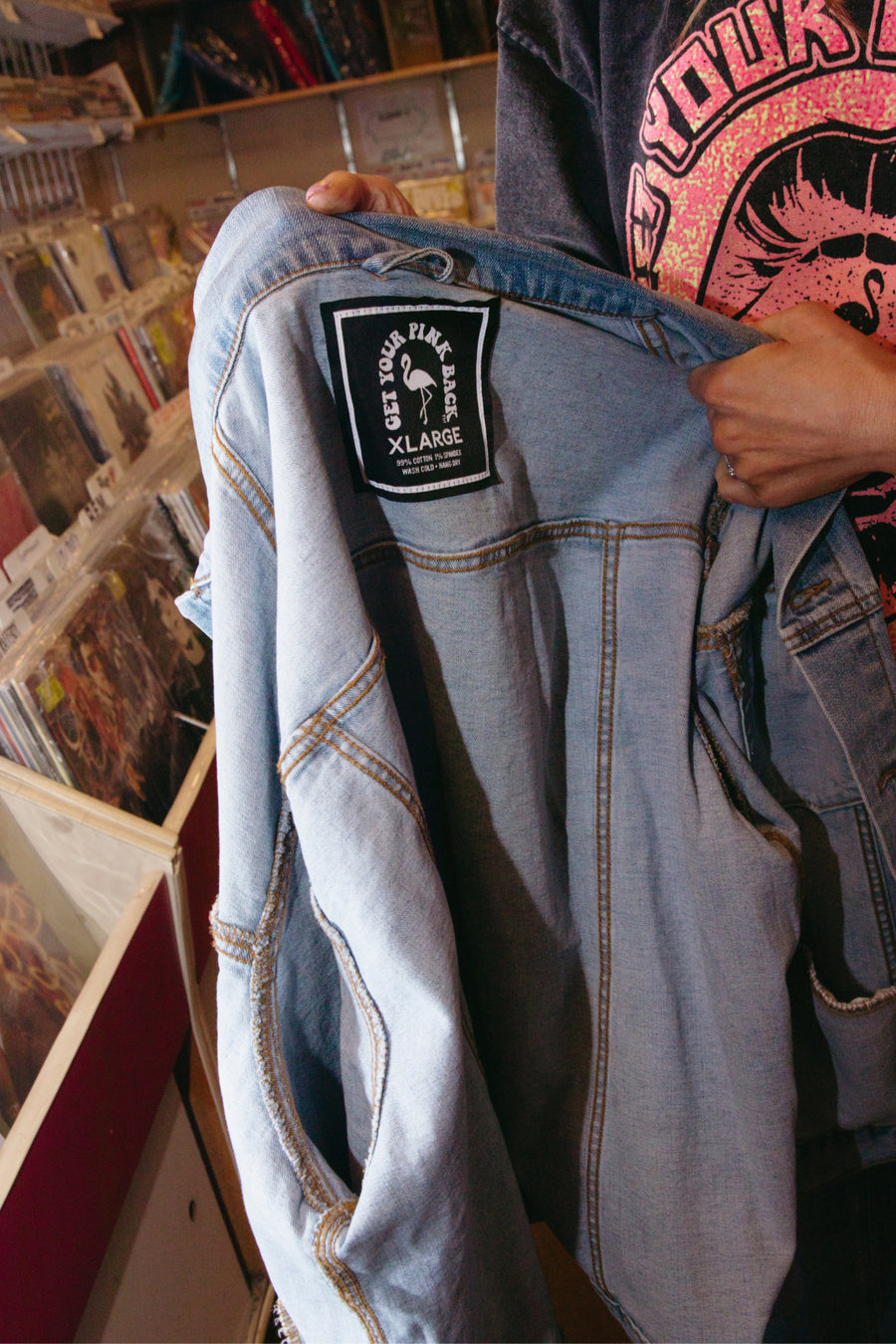 Get Your Pink Back Denim Jacket and Patches set