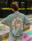 Get Your Pink Back Pigment Green Tee