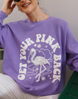 Get Your Pink Back Pigment Purple Puffy Crewneck