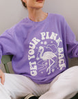 Get Your Pink Back Pigment Purple Puffy Crewneck