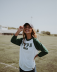 Varsity Collection Forest Green Three Quarter Sleeve Tee