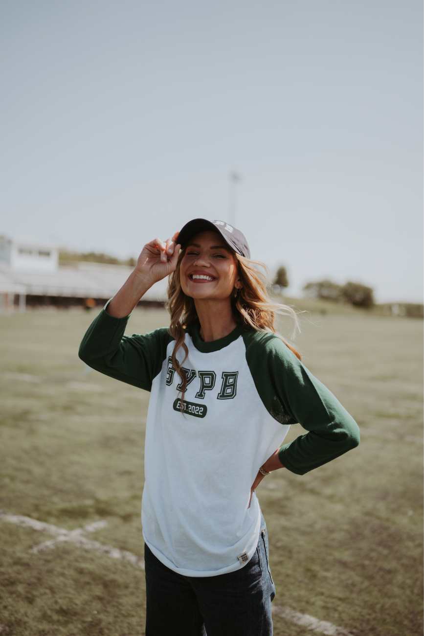 Varsity Collection Forest Green Three Quarter Sleeve Tee