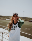 Varsity Collection Forest Green Three Quarter Sleeve Tee