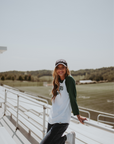 Varsity Collection Forest Green Three Quarter Sleeve Tee