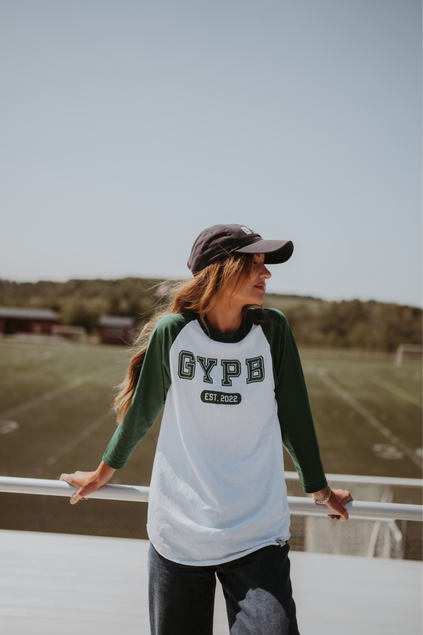 Varsity Collection Forest Green Three Quarter Sleeve Tee