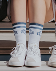 GYPB Varsity Collection White/Navy Sock