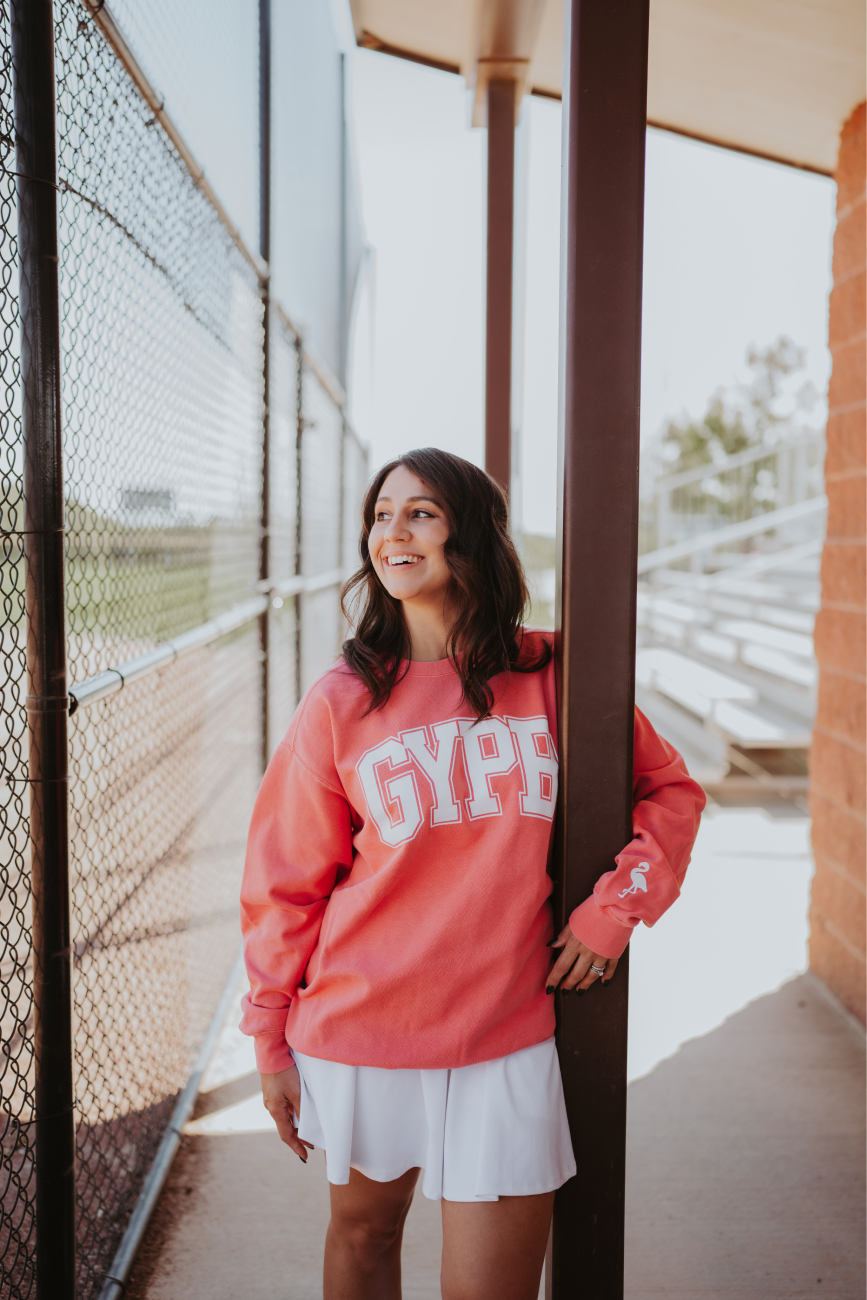 GYPB Flamingo Pink Varsity Crewneck