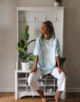 Get Your Pink Back Light Blue Pigment Dyed Puffy Tee