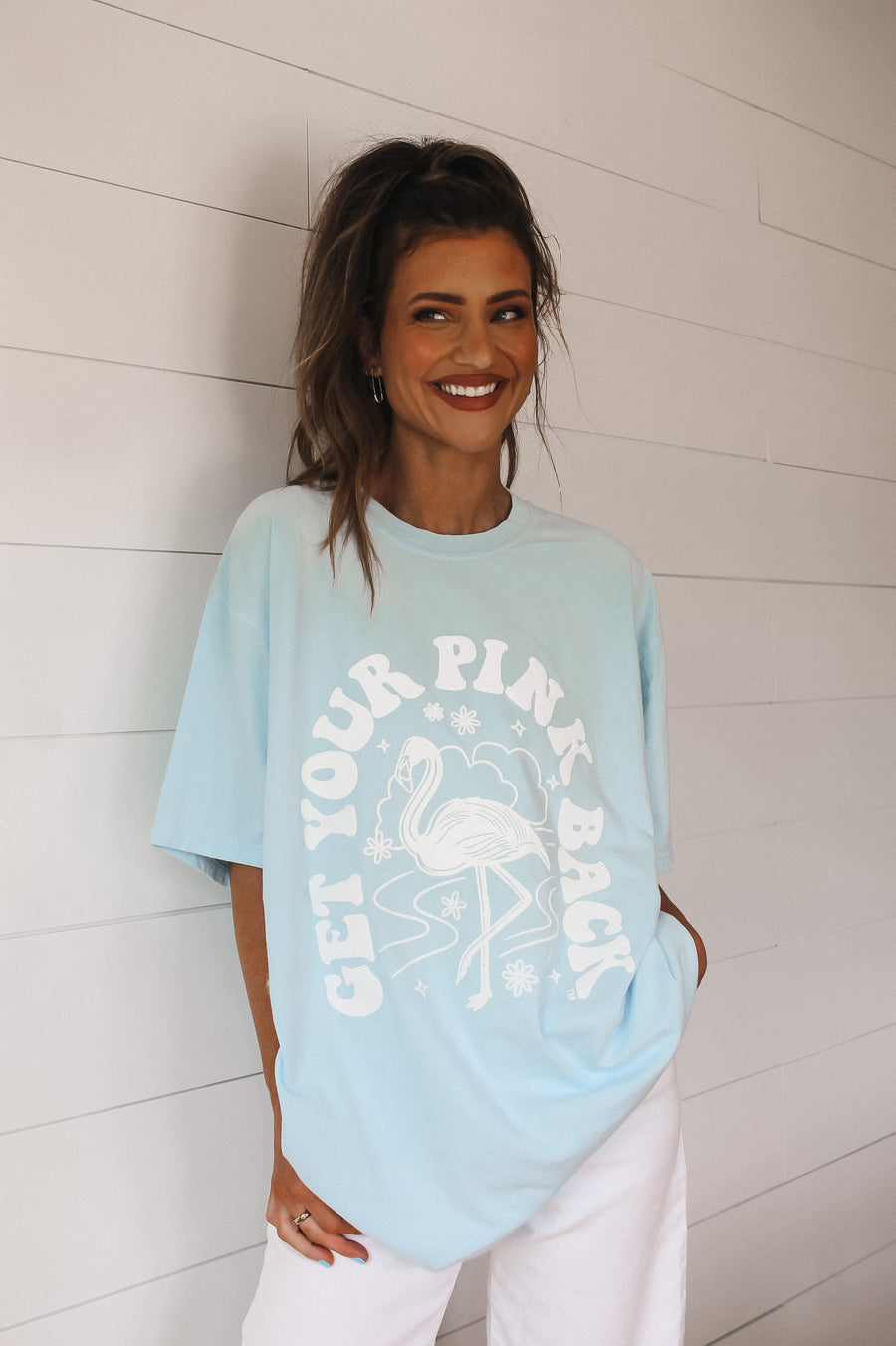 Get Your Pink Back™ Light Blue Pigment Dyed Puffy Tee