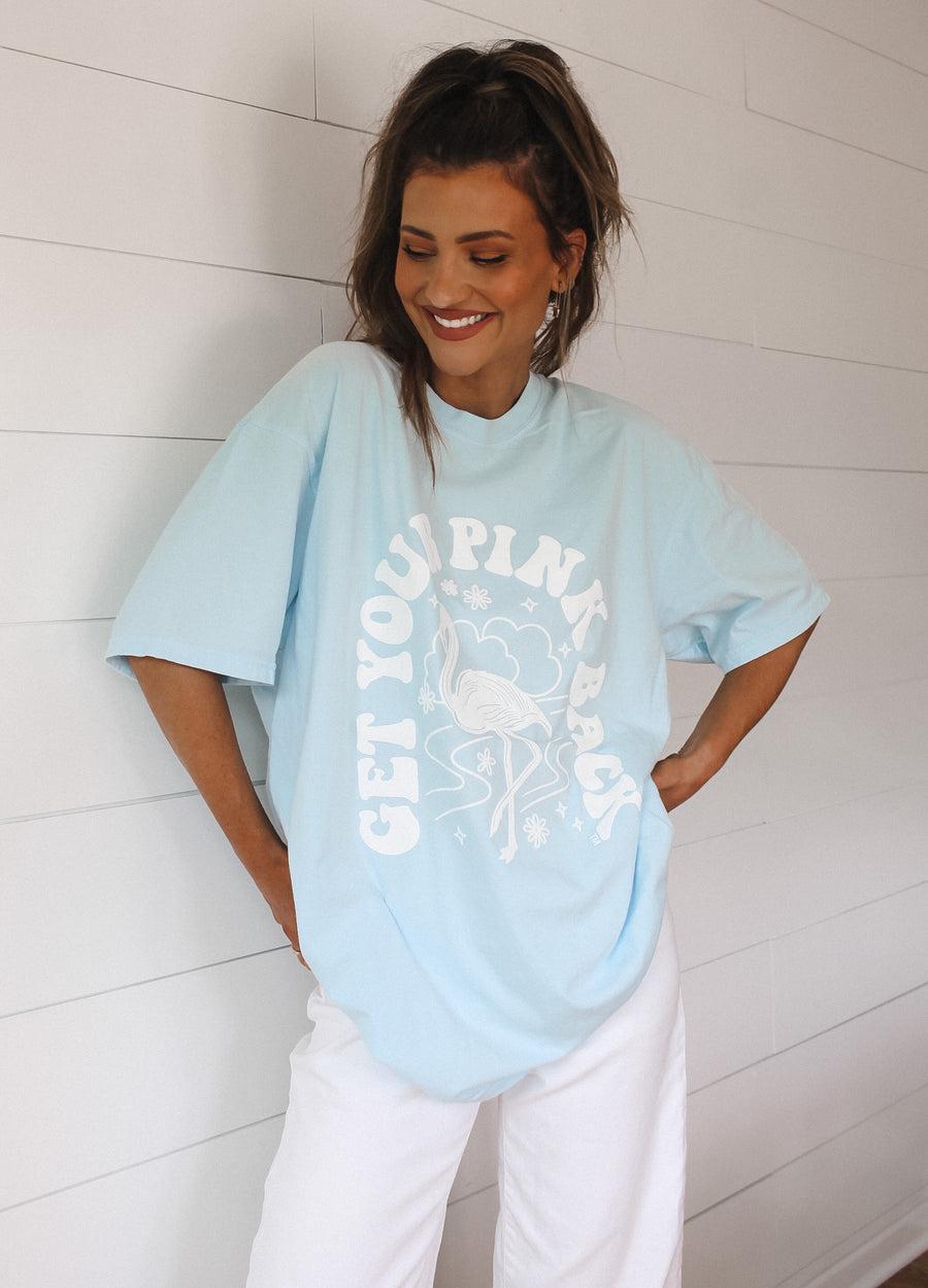 Get Your Pink Back™ Light Blue Pigment Dyed Puffy Tee